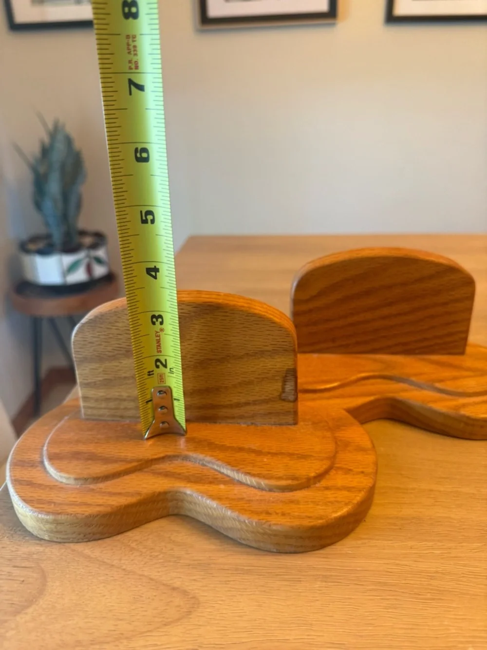 Vintage handmade Heart-Shaped Wooden Wall Shelf Duo - Warm Oak Finish